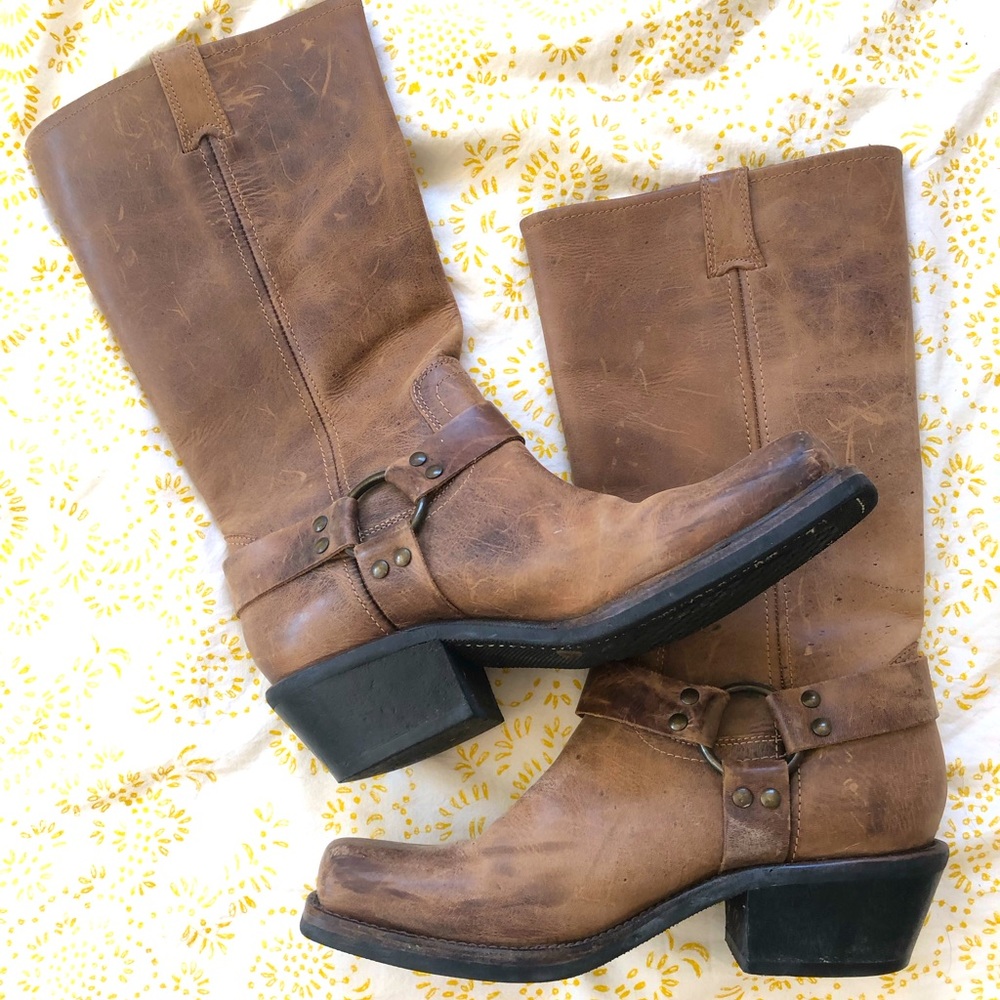 BCBG Distressed Leather Harness Boot, beautifully made!